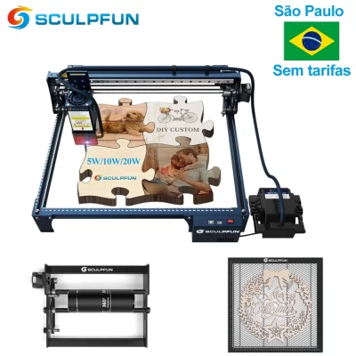 Sculpfun s30/s30 pro/s30 pro max conjunto de gravador a laser 5w/10w/20w cnc máquina gravador cortador a laser com rolo placa favo mel