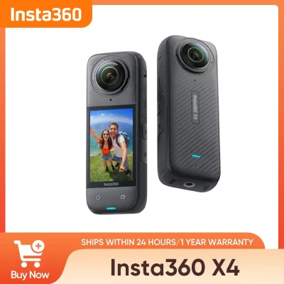 Insta360 X4 original - câmera de ação 360 à prova d'água 8K, vídeo grande angular 4K, bastão de selfie invisível, protetores de lente removíveis