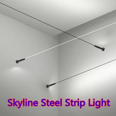 Skyline-DIY LED Luz de Teto, Lâmpada de Parede, Faixa, Decoração Família, Preto, Branco, Aço, Bar, Villa, Corredor, Comprimento, Corte, Candeeiro