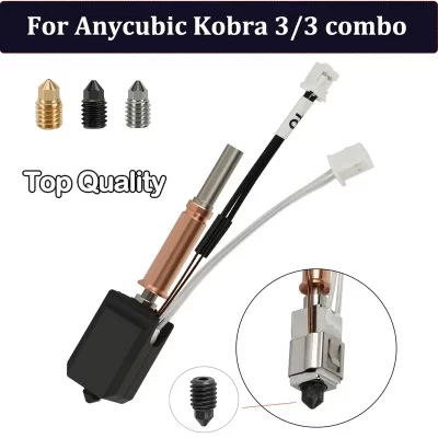 Kit hotend atualizado para anycubic kobra 3 bi metal heatbreak hot end 24v 60w tubo de aquecimento termistor para anycubic kobra 3 combo