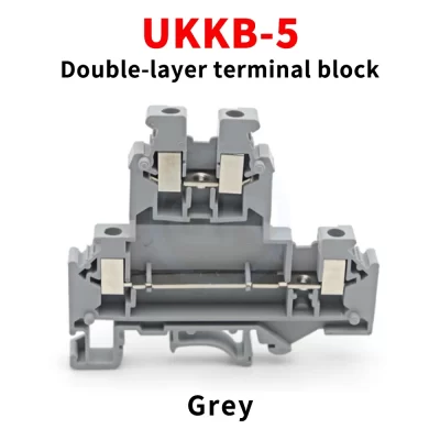 (10 pcs) UKKB5 Dual-Up/Down Double-Layer Eco-Friendly Flame-Retardant Rail Mounting Modular European Terminal Block UKKB-5