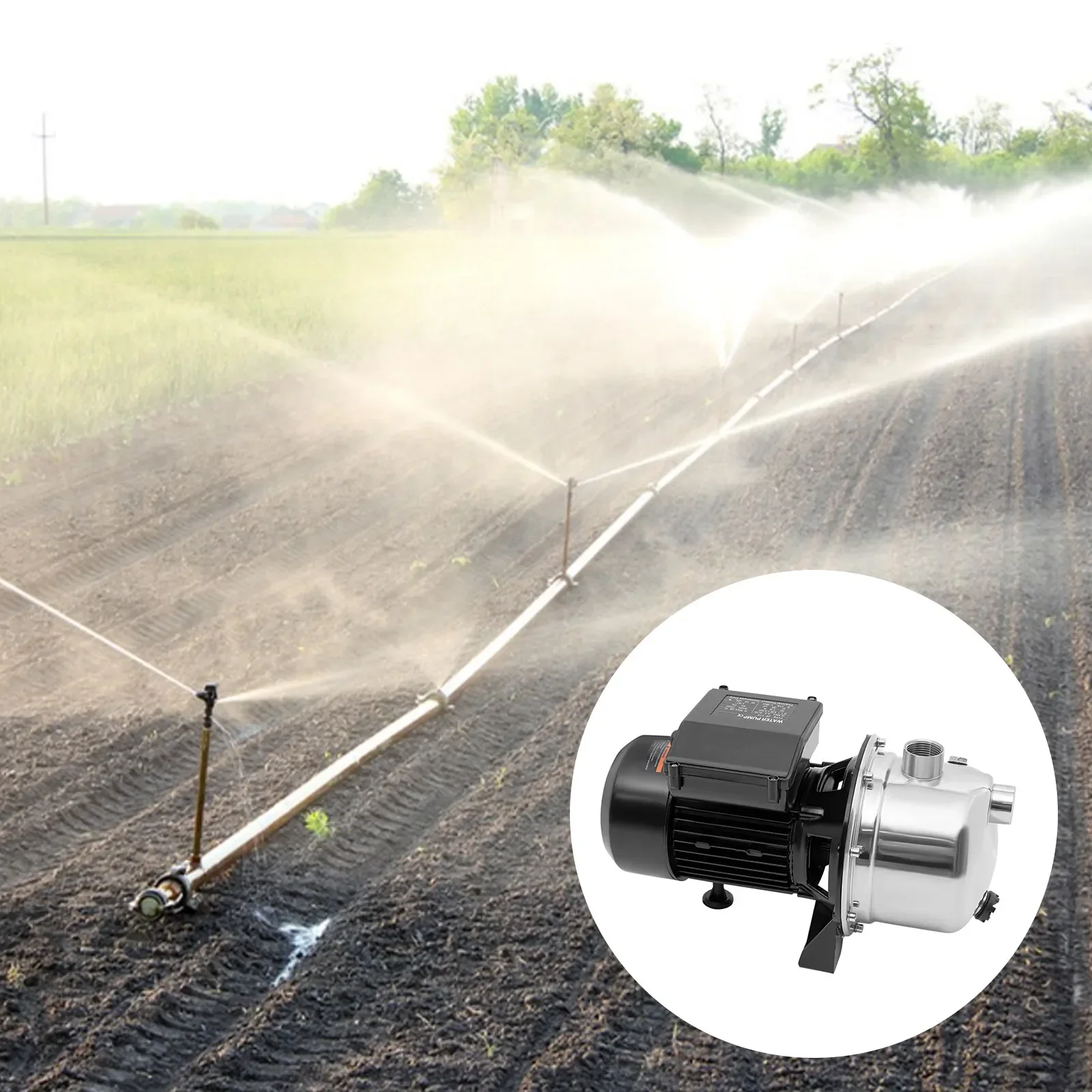 Shallow Well Pump1200 GPH Stainless Steel Sprinkler Booster Jet Pumps for Garden Lawn Irrigation System and Lake Fountain - Image 2