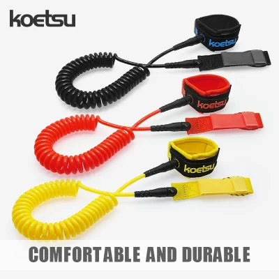 Koetsu acessórios coloridos para prancha de surf, corda para pés, trela de segurança, 7mm, material tpu ajustável, corda para stand up paddle board