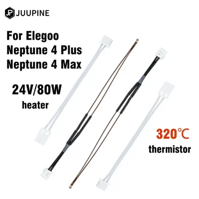 Aquecedor de cartucho 20v 80w 320 ℃ Termistor para Elegoo Neptune 4 Plus Hotend Neptune 4 Max Hotend Kit de atualização aquecimento cerâmico