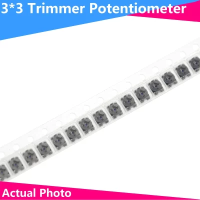 Potenciômetro da resistência do aparador Trimpot SMD 3X3, resistor variável ajustável, 100, 500, 1K, 2K, 5K, 10K, 20K, 50K, 100K, ohm de 1M, 3x2, 20 PCes