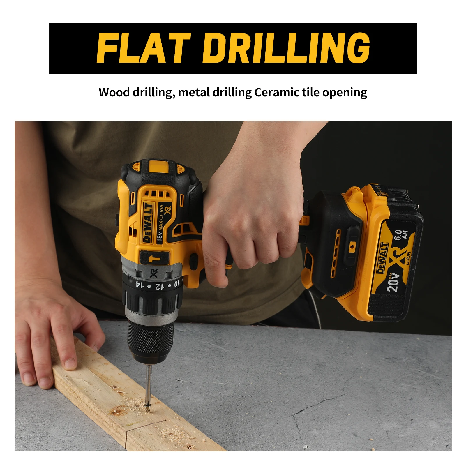Broca DeWALT DCD796: 20V, motor sem escova, torque de 70Nm, 14 + 1 engrenagens de embreagem, 0-2200rpm e design ergonômico para uso preciso e confortável - Image 5