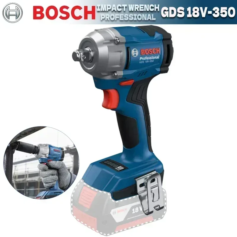 Chave de impacto sem fio bosch gds 18v-350, driver de impacto de ajuste de 3 engrenagens, chave elétrica de torque 350nm, ferramentas elétricas GDS18V-350