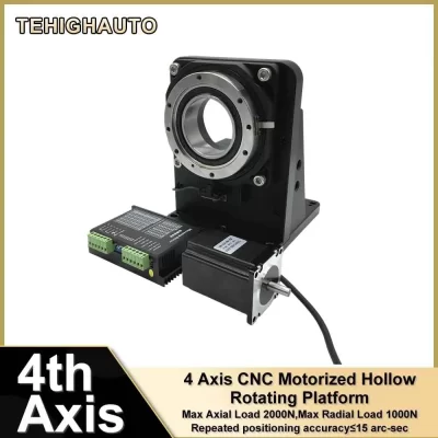 360 Degree Fourth Axis Electric Rotary Table Servo Stepper Precision Angular Displacement Θ Axis R Axis Motorized Turntable