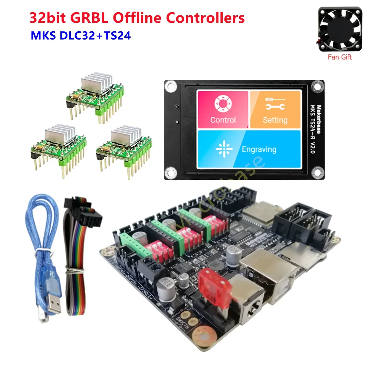 CNC3018 PRO 3020 MAX controlador offline GRBL 32 bits cartão de controle MKS DLC32 TS24-R tela de exibição CNC mahine peças DIY - Image 2