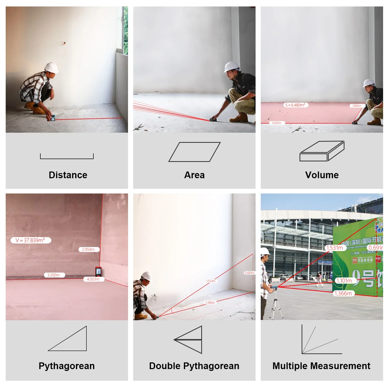 MILESEEY X6 Fita métrica laser 40M 60M 80M 100M, telêmetro profissional com display de ângulo para DIY, decoração, construção - Image 6