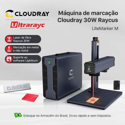 Cloudray 30W 50W 60W Fiber Laser Marking Machine Engrave on Stainless Steel Aluminum Silver Gold Jewelry Pet Tag Mark