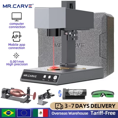 MR.CAVER-Máquina Portátil de Marcação a Laser de Fibra, Máquina de Gravação, Alta Precisão, Desktop, Todo Metal, Joias, Plástico, Couro, M1 PRO