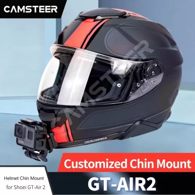 Para shoei gt air2 capacete de alumínio personalizado montagem queixo para gopro hero 13 12 11 10 dji ação 5pro 4 insta360 x4 x3 ace pro câmera