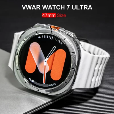 Vwar relógio 7 ultra 47mm relógio inteligente ip68 à prova dip68 água bluetooth chamada bússola smartwatch para homens 1.43 "tela amoled spo2