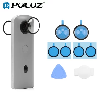 Puluz protetor de lente pc para ricoh theta sc2/s/v 360 acessório capa de proteção de lente para tesla modelo y juniper câmera frontal
