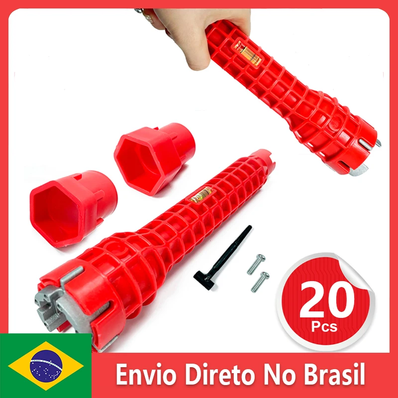 8 em 1 Conjunto de ferramentas de reparo de encanamento,chave de encanamento de torneira de pia de cozinha,chave de cabeça dupla