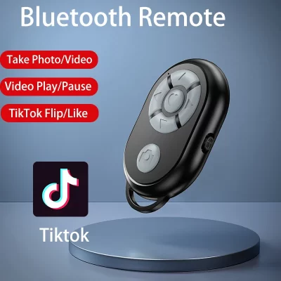 Bluetooth remoto câmera controlador de vídeo para iphone android telefone móvel controle remoto universal para tiktok filme página girando
