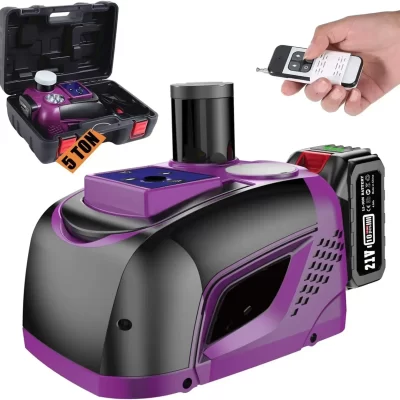 Gato de carro elétrico de 5 toneladas, bateria atualizada de 21v 4.0ah e luz led para carro suv, mudança de pneus, reparo de garagem, carro, gato hidráulico elétrico