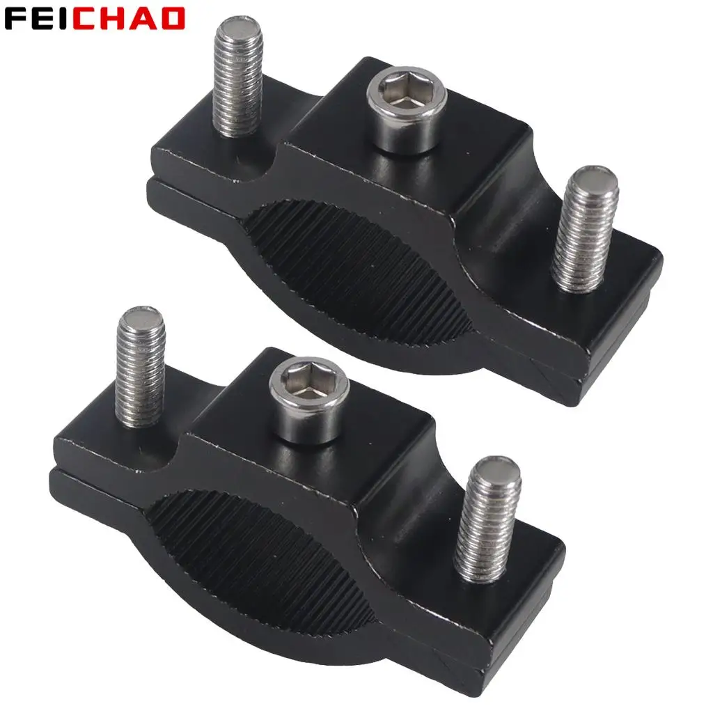 2x Bike Motorcycle Headlight Spotlight Mount Aluminum Handlebar Fixed Clamp Bracket Clip M5 M6 Screw Front Light Camera Holder