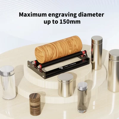 Máquina de gravação de copo de rolo rotativo a laser Twotrees TR3 360 ° Gravura em rolo giratório do eixo Y para 95% do gravador a laser