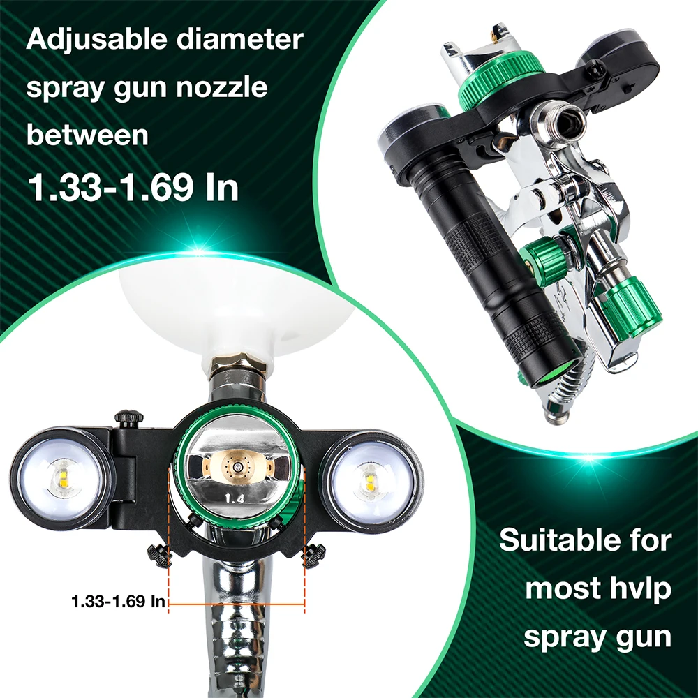 Iluminação de pistola de pintura de nível industrial, farol de iluminação doméstica recarregável USB, adequado para iluminação de pistola de pintura, companheiro de iluminação de ferramenta pneumática - Image 4