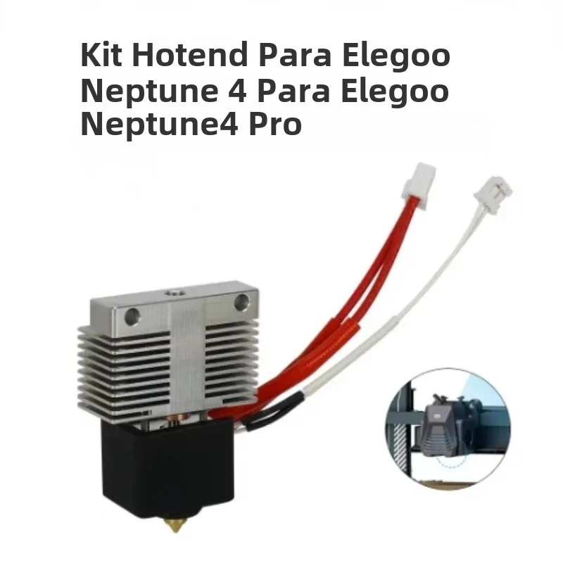 Elegoo Neptune 4 Hotend Kit com Cartucho Aquecedor 24V Termistor Bloco de Aquecimento Cabeça Extrusora para Neptune4 pro Peças de Impressora 3D
