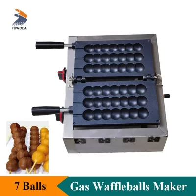 Modelo de gás comercial bolas takoyaki que faz a máquina com panela antiaderente 3 cordas waffleballs padeiro