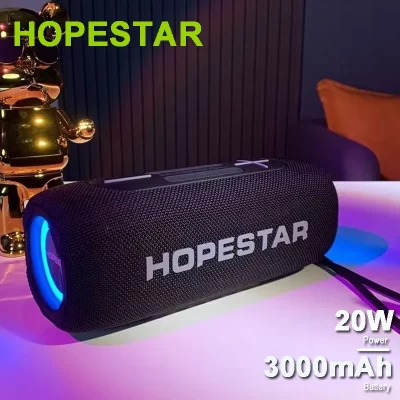 HOPESTAR-Alto-falante Bluetooth portátil, Super Subwoofer, Leitor MP3, Coluna poderosa, Caixa de som, Alta potência, P32, 20W