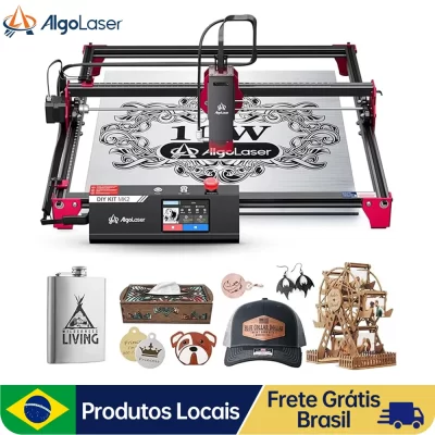 AlgoLaser Máquina de gravação a laser DIY KIT MK2 10 Máquina de corte a laser de alta precisão com tela sensível ao toque de 3,5 polegadas Gravador a laser