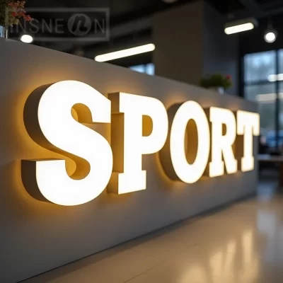 Sinal de letras de metal com iluminação frontal LED 3D personalizado para vitrine de negócios Sinalização de publicidade iluminada à prova d'água ao ar livre