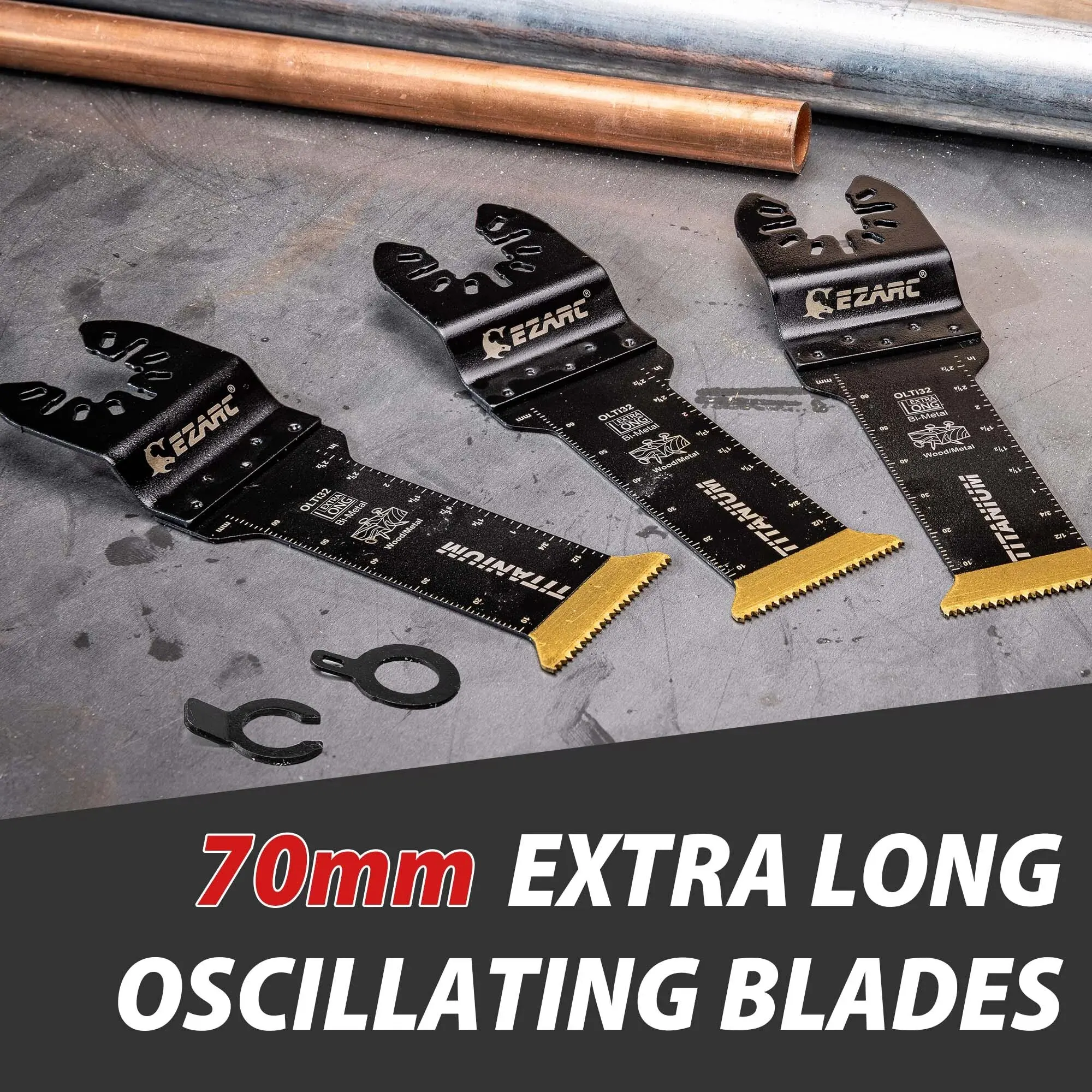 EZARC 3 PCS Lâminas de serra oscilantes de titânio Lâminas multiferramentas oscilantes extra longas para unhas de madeira de metal Parafusos de corte de plástico - Image 6