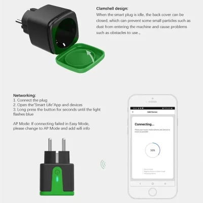 Tuya wifi tomada da ue 16a inteligente ao ar livre à prova dwaterproof água tomada elétrica inteligente com medição de eletricidade alexa google controle casa