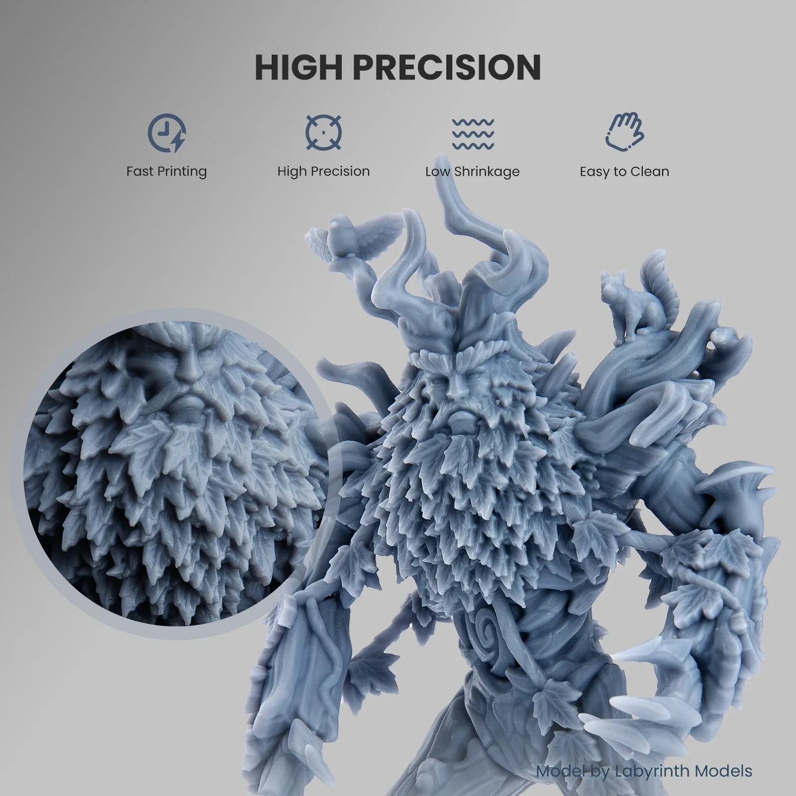ELEGOO Impressora 3D de resina padrão 1000g Resina cinza à base de plantas Impressão rápida e precisa Baixo odor 405nm LCD Impressora 3D de cura UV - Image 2