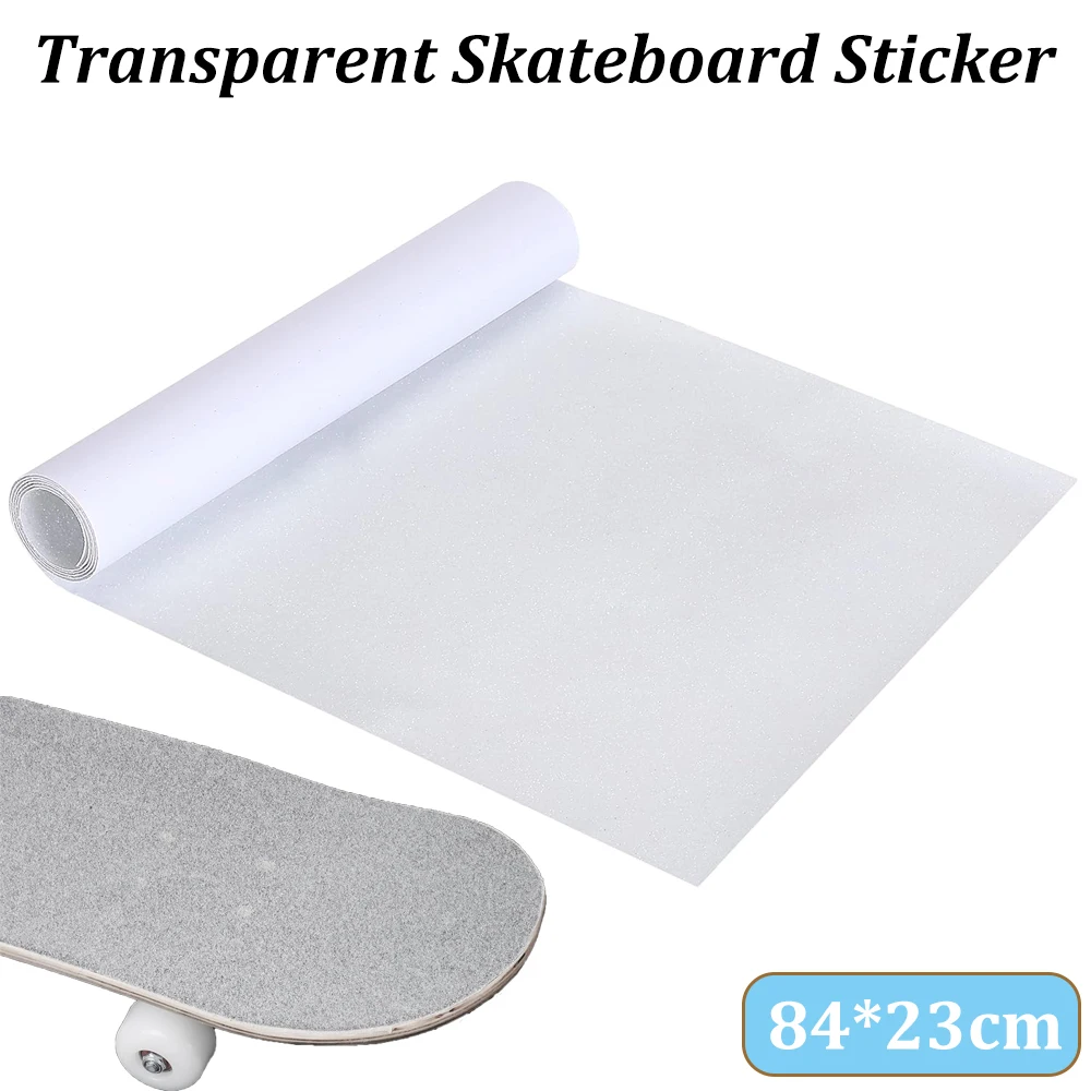 Fita adesiva transparente antiderrapante para skate, portátil, lixa oleosa, à prova d'água, para skate, atividades ao ar livre