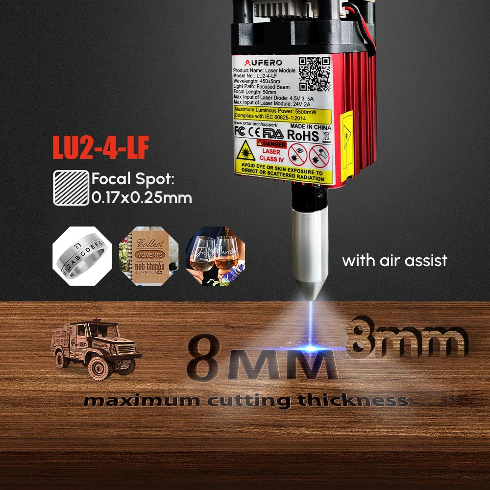 Iniciante portátil Laser Gravador cortador com rolo rotativo, marcação Máquina de Gravura, Aufero, pré-instalar, madeira, metal, colar, anel - Image 6
