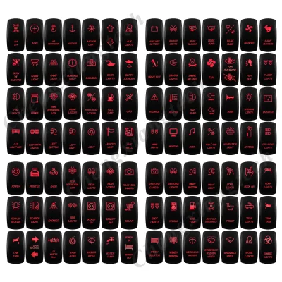 Red Led Light Bar Car Boat Rocker Switch 12V/24V Marine Grade Toggle Switch SPST/DPDT for Polaris Jeep Autosteer Auto Machinery