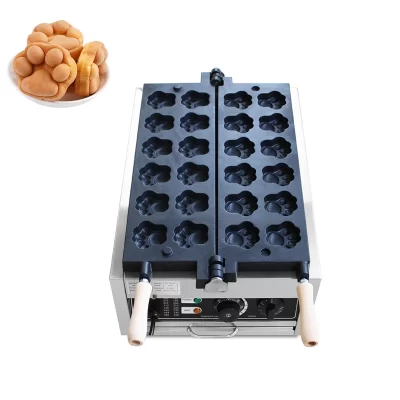 Máquina elétrica Non-Stick placa Waffle, gato, urso, tigre pata, bonito, garra em forma, bolo Baking Machine, comercial, 12pcs