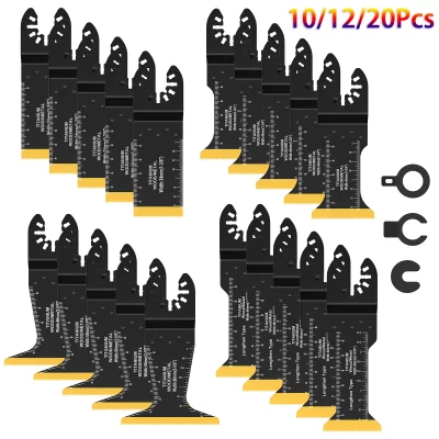 20 lâminas de serra oscilantes dos pces bi-metal titânio revestido multiferramenta lâminas de serra resistentes ao desgaste para madeira plástico corte de metal