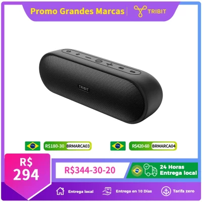 Alto-falante Bluetooth portátil TRIBIT XSound Plus 2, potência de 30 W, alto-falante sem fio à prova d'água IPX7 24 horas de reprodução para camping, caminhadas