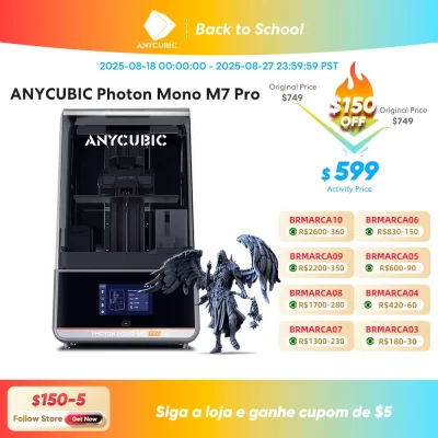 Anycúbico fóton mono m7 pro 14k velocidade até 170 mm/h impressão mono msla impressora 3d 10.1 ''lcd resina impressora 3d tamanho 223*126*230m