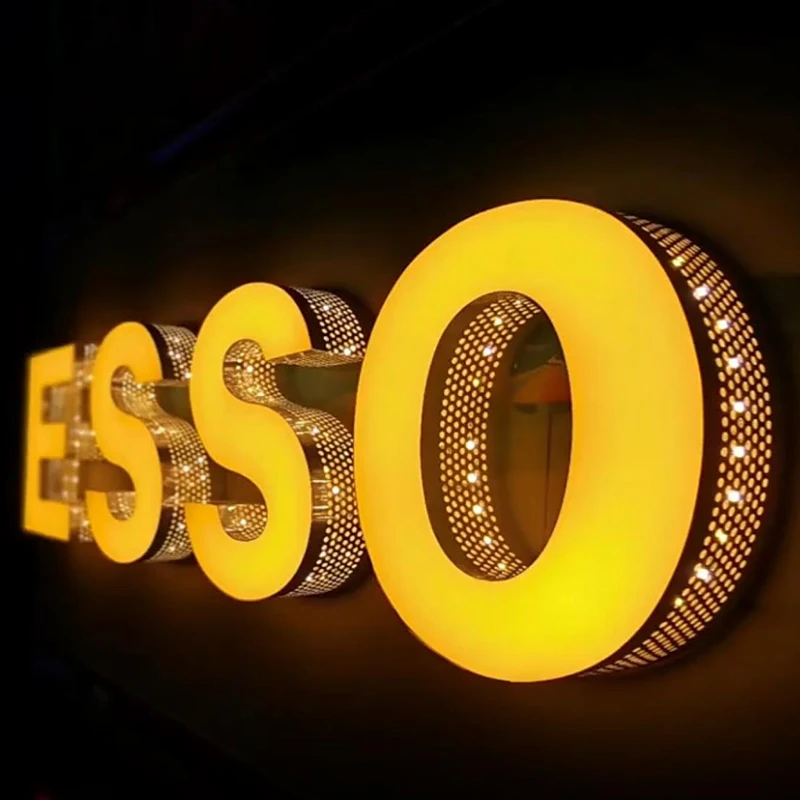 Personalizado 3d de aço inoxidável luz publicidade efeito diamante iluminado carta sinal logotipo do negócio led número da casa ao ar livre à prova dwaterproof água - Image 3