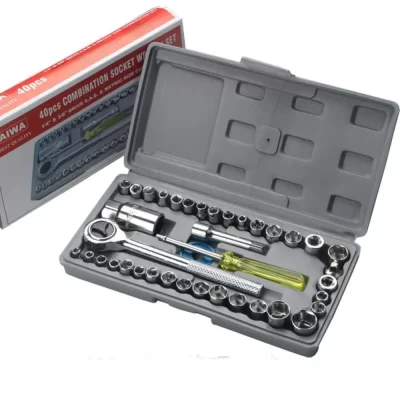 40 Pcs/set Durable Socket Wrench Set 1/4 and 3/8 Inch Tool With Case Portable Toolbox Ratchet Wrench Sleeve