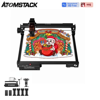Atomstack a5 pro v2 5w cortador de gravador a laser máquina gravura de alta precisão para presentes personalizados cartões de visita gravador de madeira