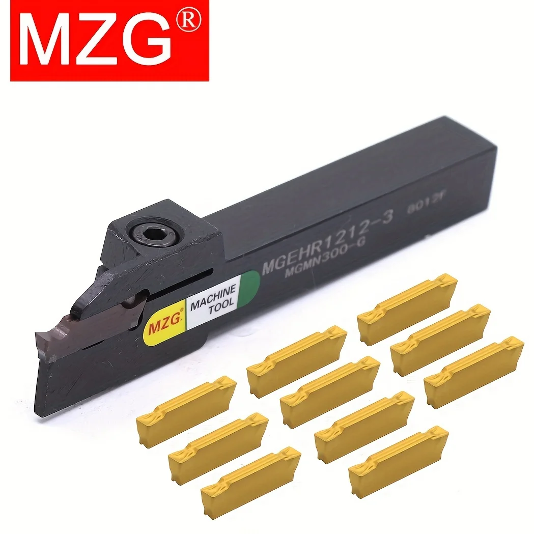 Mzg mgehr mgehr1010 mgehr1212 mgehr16 mgehr2020 2525 1.5/2/2.5/3/4/5mm suporte de ferramenta de torneamento de ranhura externa barra chata cnc