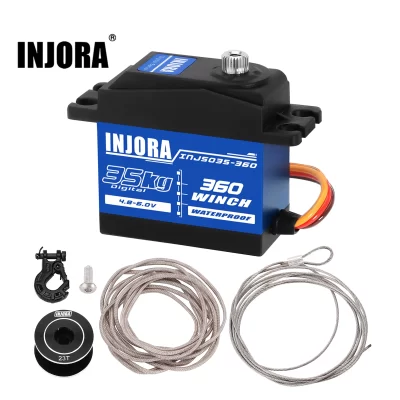 INJORA INJS035-360 35KG Impermeável 360 ° Carretel de guincho servo digital de rotação para modelo de barco de carro de esteira RC
