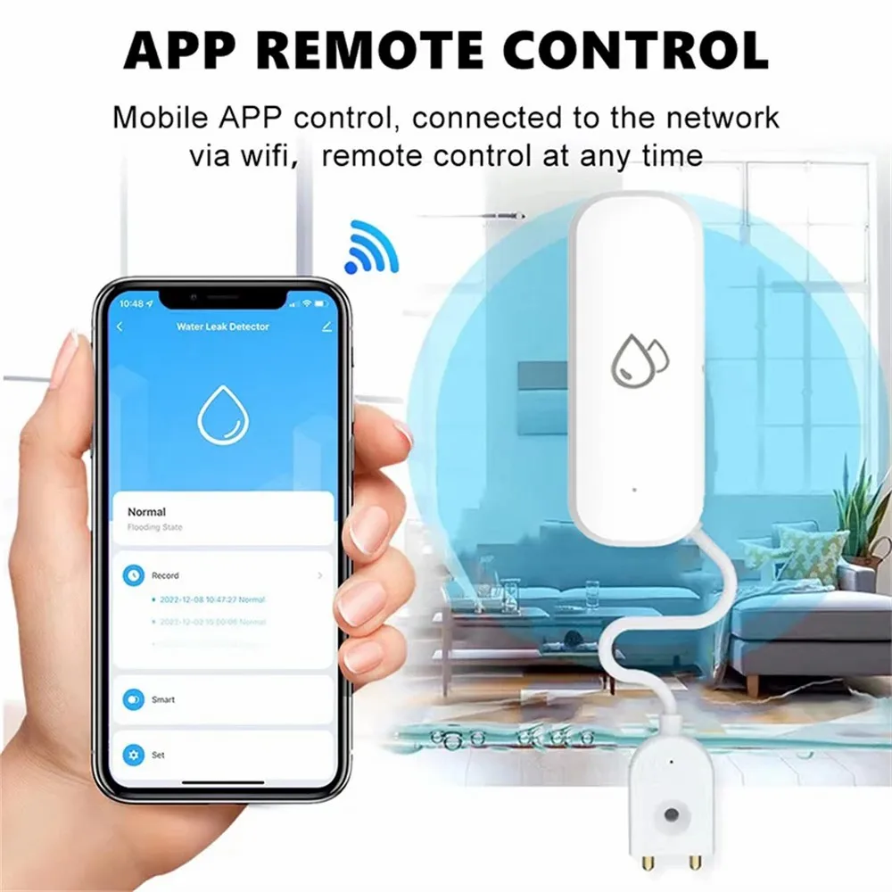 Tuya Smart WiFi Sensor De Vazamento De Água, Detector De Nível De Água, Sensor De Vazamento De Inundação, APP Controle Remoto, Sistema De Alarme De Segurança - Image 2