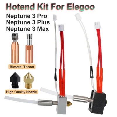 24v 40w kit hotend para elegoo netuno 3 pro/plus/max bimetálico heatbreak impressora 3d parte cabeça de impressão para netuno 3 pro 3 plus 3 max