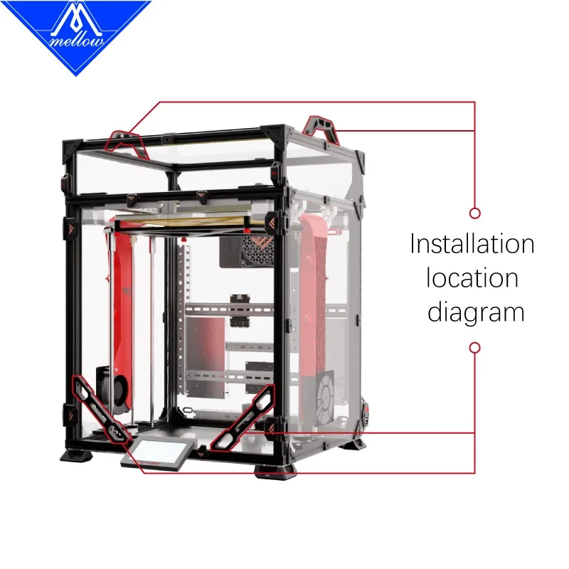 Mellow-Custom CNC VzBoT Handle Support Kit, 2WD AWD Vz235 330, impressora 3D ou outras máquinas de perfil de alumínio 2020 - Image 6