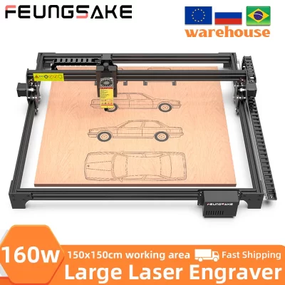 Gravador a laser cnc 160w, assistência de ar, 150x150cm, roteador cnc para máquina de corte de madeira, grande máquina cortadora a laser de couro