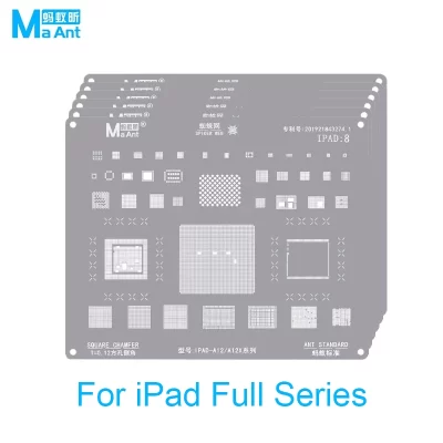 MaAnt BGA Reballing Stencil Kit para iPad Air 2, 3, 4, 5, 6 Pro, Mini 2020, CPU A12X, NAND IC Plantando, Modelo de estanho, Malha de aço de solda